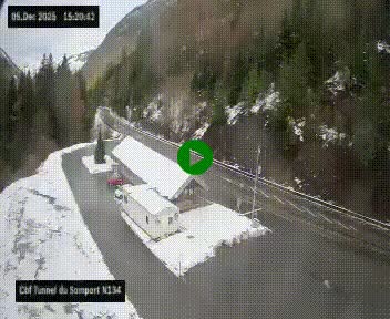 <h2>Webcam à l'entrée du tunnel du Somport, côté français, sur la N134, dans les Pyrénées, en direction de l'Espagne, à 1116 mètres d'altitude</h2>