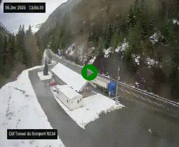 <h2>Webcam à l'entrée du tunnel du Somport, côté français, sur la N134, dans les Pyrénées, en direction de l'Espagne, à 1116 mètres d'altitude</h2>