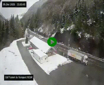 <h2>Webcam à l'entrée du tunnel du Somport, côté français, sur la N134, dans les Pyrénées, en direction de l'Espagne, à 1116 mètres d'altitude</h2>