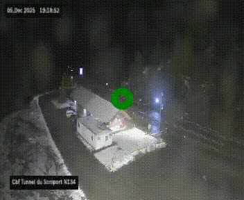 <h2>Webcam à l'entrée du tunnel du Somport, côté français, sur la N134, dans les Pyrénées, en direction de l'Espagne, à 1116 mètres d'altitude</h2>