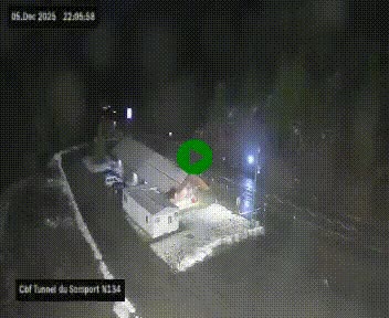 <h2>Webcam à l'entrée du tunnel du Somport, côté français, sur la N134, dans les Pyrénées, en direction de l'Espagne, à 1116 mètres d'altitude</h2>