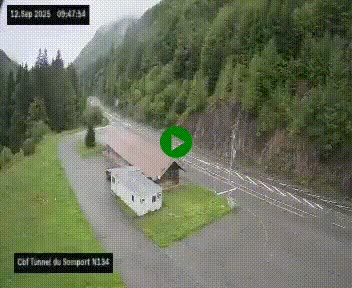 <h2>Webcam à l'entrée du tunnel du Somport, côté français, sur la N134, dans les Pyrénées, en direction de l'Espagne, à 1116 mètres d'altitude</h2>