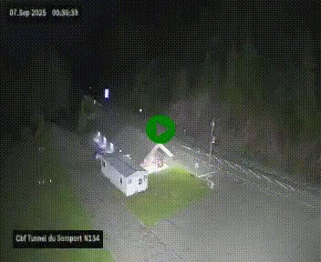 <h2>Webcam à l'entrée du tunnel du Somport, côté français, sur la N134, dans les Pyrénées, en direction de l'Espagne, à 1116 mètres d'altitude</h2>