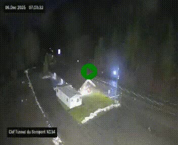 <h2>Webcam à l'entrée du tunnel du Somport, côté français, sur la N134, dans les Pyrénées, en direction de l'Espagne, à 1116 mètres d'altitude</h2>
