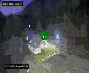 <h2>Webcam à l'entrée du tunnel du Somport, côté français, sur la N134, dans les Pyrénées, en direction de l'Espagne, à 1116 mètres d'altitude</h2>