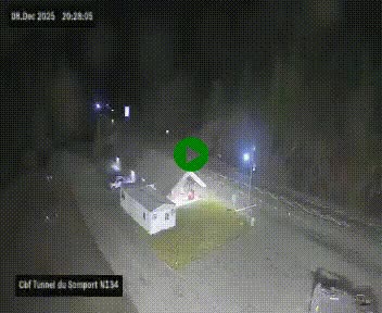 <h2>Webcam à l'entrée du tunnel du Somport, côté français, sur la N134, dans les Pyrénées, en direction de l'Espagne, à 1116 mètres d'altitude</h2>