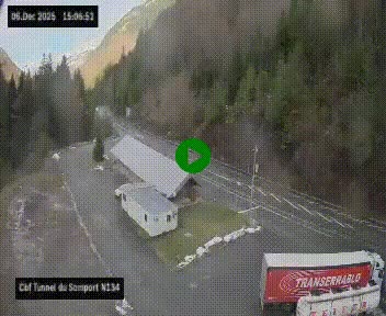 <h2>Webcam à l'entrée du tunnel du Somport, côté français, sur la N134, dans les Pyrénées, en direction de l'Espagne, à 1116 mètres d'altitude</h2>