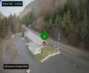 <h2>Webcam à l'entrée du tunnel du Somport, côté français, sur la N134, dans les Pyrénées, en direction de l'Espagne, à 1116 mètres d'altitude</h2>