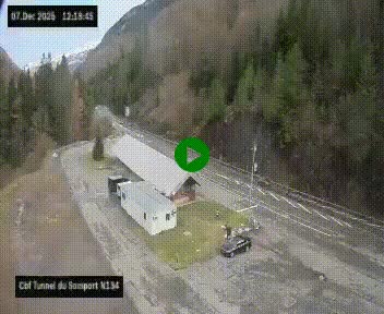 <h2>Webcam à l'entrée du tunnel du Somport, côté français, sur la N134, dans les Pyrénées, en direction de l'Espagne, à 1116 mètres d'altitude</h2>