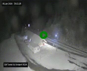 <h2>Webcam à l'entrée du tunnel du Somport, côté français, sur la N134, dans les Pyrénées, en direction de l'Espagne, à 1116 mètres d'altitude</h2>