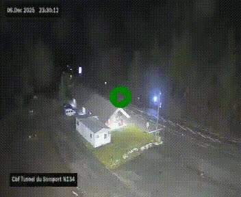 <h2>Webcam à l'entrée du tunnel du Somport, côté français, sur la N134, dans les Pyrénées, en direction de l'Espagne, à 1116 mètres d'altitude</h2>