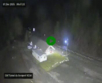 <h2>Webcam à l'entrée du tunnel du Somport, côté français, sur la N134, dans les Pyrénées, en direction de l'Espagne, à 1116 mètres d'altitude</h2>