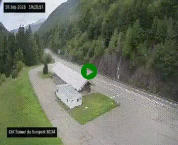 <h2>Webcam à l'entrée du tunnel du Somport, côté français, sur la N134, dans les Pyrénées, en direction de l'Espagne, à 1116 mètres d'altitude</h2>