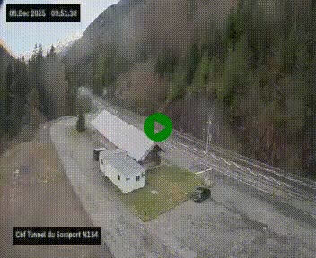 <h2>Webcam à l'entrée du tunnel du Somport, côté français, sur la N134, dans les Pyrénées, en direction de l'Espagne, à 1116 mètres d'altitude</h2>