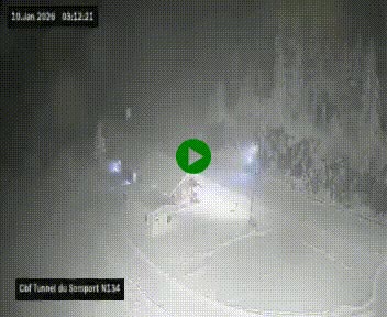 <h2>Webcam à l'entrée du tunnel du Somport, côté français, sur la N134, dans les Pyrénées, en direction de l'Espagne, à 1116 mètres d'altitude</h2>