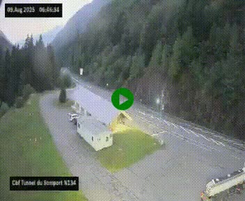 <h2>Webcam à l'entrée du tunnel du Somport, côté français, sur la N134, dans les Pyrénées, en direction de l'Espagne, à 1116 mètres d'altitude</h2>