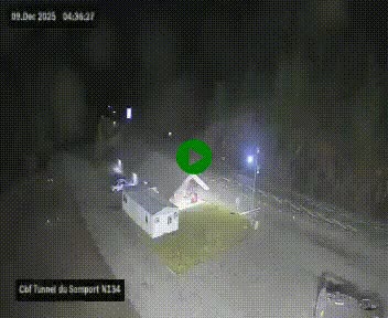 <h2>Webcam à l'entrée du tunnel du Somport, côté français, sur la N134, dans les Pyrénées, en direction de l'Espagne, à 1116 mètres d'altitude</h2>