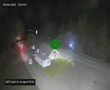 <h2>Webcam à l'entrée du tunnel du Somport, côté français, sur la N134, dans les Pyrénées, en direction de l'Espagne, à 1116 mètres d'altitude</h2>