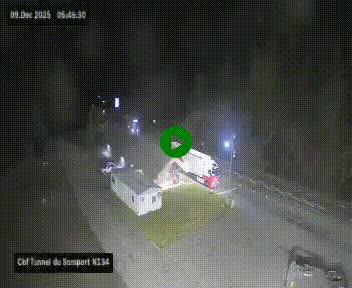 <h2>Webcam à l'entrée du tunnel du Somport, côté français, sur la N134, dans les Pyrénées, en direction de l'Espagne, à 1116 mètres d'altitude</h2>