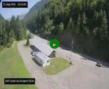 <h2>Webcam à l'entrée du tunnel du Somport, côté français, sur la N134, dans les Pyrénées, en direction de l'Espagne, à 1116 mètres d'altitude</h2>