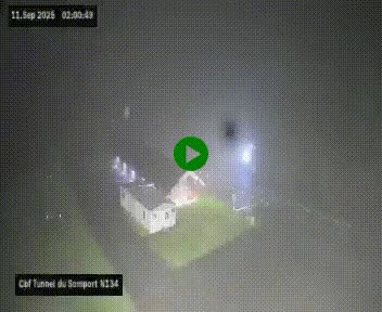<h2>Webcam à l'entrée du tunnel du Somport, côté français, sur la N134, dans les Pyrénées, en direction de l'Espagne, à 1116 mètres d'altitude</h2>