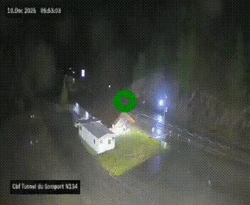 <h2>Webcam à l'entrée du tunnel du Somport, côté français, sur la N134, dans les Pyrénées, en direction de l'Espagne, à 1116 mètres d'altitude</h2>
