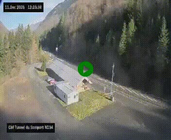 <h2>Webcam à l'entrée du tunnel du Somport, côté français, sur la N134, dans les Pyrénées, en direction de l'Espagne, à 1116 mètres d'altitude</h2>