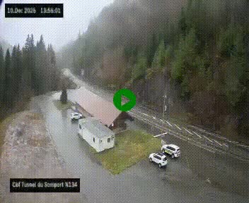 <h2>Webcam à l'entrée du tunnel du Somport, côté français, sur la N134, dans les Pyrénées, en direction de l'Espagne, à 1116 mètres d'altitude</h2>