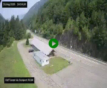 <h2>Webcam à l'entrée du tunnel du Somport, côté français, sur la N134, dans les Pyrénées, en direction de l'Espagne, à 1116 mètres d'altitude</h2>