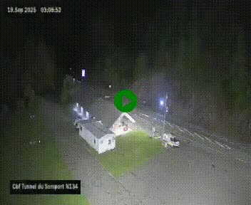 <h2>Webcam à l'entrée du tunnel du Somport, côté français, sur la N134, dans les Pyrénées, en direction de l'Espagne, à 1116 mètres d'altitude</h2>