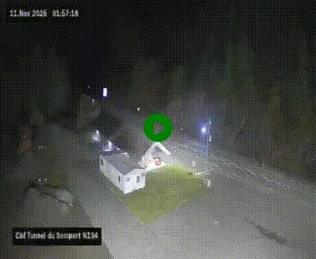 <h2>Webcam à l'entrée du tunnel du Somport, côté français, sur la N134, dans les Pyrénées, en direction de l'Espagne, à 1116 mètres d'altitude</h2>