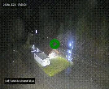 <h2>Webcam à l'entrée du tunnel du Somport, côté français, sur la N134, dans les Pyrénées, en direction de l'Espagne, à 1116 mètres d'altitude</h2>