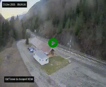 <h2>Webcam à l'entrée du tunnel du Somport, côté français, sur la N134, dans les Pyrénées, en direction de l'Espagne, à 1116 mètres d'altitude</h2>