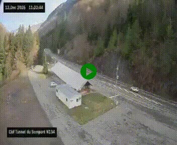 <h2>Webcam à l'entrée du tunnel du Somport, côté français, sur la N134, dans les Pyrénées, en direction de l'Espagne, à 1116 mètres d'altitude</h2>
