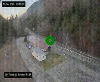 <h2>Webcam à l'entrée du tunnel du Somport, côté français, sur la N134, dans les Pyrénées, en direction de l'Espagne, à 1116 mètres d'altitude</h2>