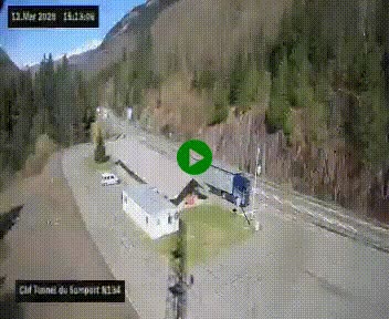 Webcam à l'entrée du tunnel du Somport, côté français, sur la N134, dans les Pyrénées, en direction de l'Espagne, à 1116 mètres d'altitude