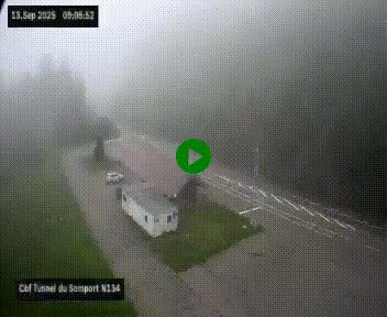 <h2>Webcam à l'entrée du tunnel du Somport, côté français, sur la N134, dans les Pyrénées, en direction de l'Espagne, à 1116 mètres d'altitude</h2>