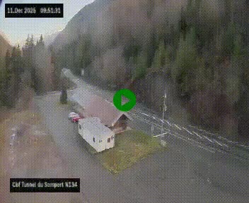 <h2>Webcam à l'entrée du tunnel du Somport, côté français, sur la N134, dans les Pyrénées, en direction de l'Espagne, à 1116 mètres d'altitude</h2>