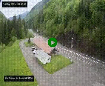 <h2>Webcam à l'entrée du tunnel du Somport, côté français, sur la N134, dans les Pyrénées, en direction de l'Espagne, à 1116 mètres d'altitude</h2>