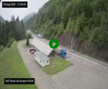 <h2>Webcam à l'entrée du tunnel du Somport, côté français, sur la N134, dans les Pyrénées, en direction de l'Espagne, à 1116 mètres d'altitude</h2>