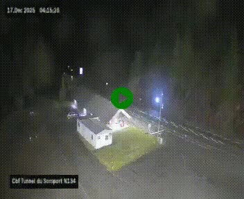 <h2>Webcam à l'entrée du tunnel du Somport, côté français, sur la N134, dans les Pyrénées, en direction de l'Espagne, à 1116 mètres d'altitude</h2>