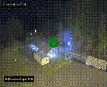 <h2>Webcam à l'entrée du tunnel du Somport, côté français, sur la N134, dans les Pyrénées, en direction de l'Espagne, à 1116 mètres d'altitude</h2>
