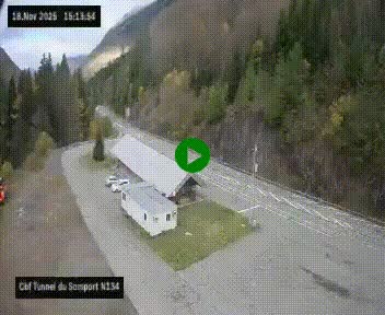 <h2>Webcam à l'entrée du tunnel du Somport, côté français, sur la N134, dans les Pyrénées, en direction de l'Espagne, à 1116 mètres d'altitude</h2>
