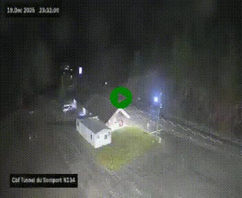 <h2>Webcam à l'entrée du tunnel du Somport, côté français, sur la N134, dans les Pyrénées, en direction de l'Espagne, à 1116 mètres d'altitude</h2>