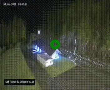Webcam à l'entrée du tunnel du Somport, côté français, sur la N134, dans les Pyrénées, en direction de l'Espagne, à 1116 mètres d'altitude