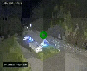 Webcam à l'entrée du tunnel du Somport, côté français, sur la N134, dans les Pyrénées, en direction de l'Espagne, à 1116 mètres d'altitude