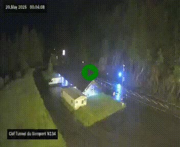 Webcam à l'entrée du tunnel du Somport, côté français, sur la N134, dans les Pyrénées, en direction de l'Espagne, à 1116 mètres d'altitude