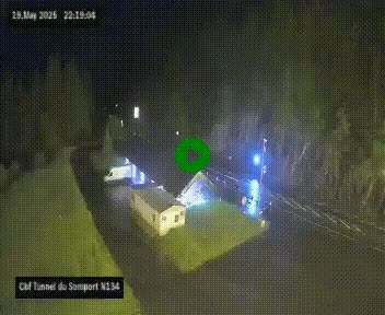 Webcam à l'entrée du tunnel du Somport, côté français, sur la N134, dans les Pyrénées, en direction de l'Espagne, à 1116 mètres d'altitude