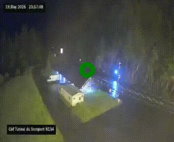 Webcam à l'entrée du tunnel du Somport, côté français, sur la N134, dans les Pyrénées, en direction de l'Espagne, à 1116 mètres d'altitude