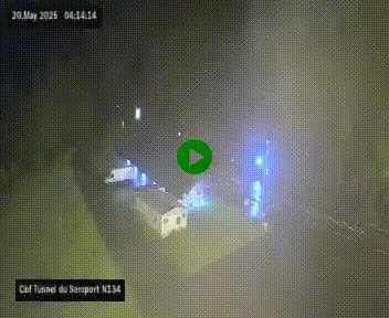 Webcam à l'entrée du tunnel du Somport, côté français, sur la N134, dans les Pyrénées, en direction de l'Espagne, à 1116 mètres d'altitude